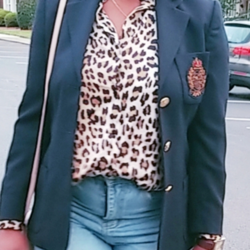 Zara satin effect shirt leopard / taupe Brown - Picture 3 of 3